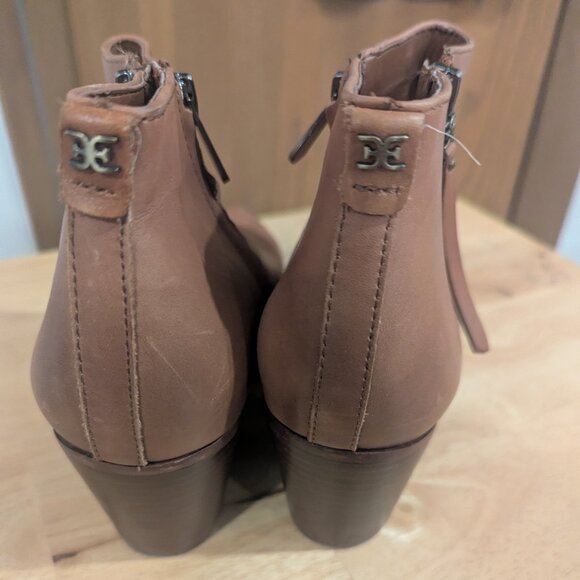 Sam Edelman Brown Leather Zip Ankle Boots -Size 10 - Picture 6 of 8